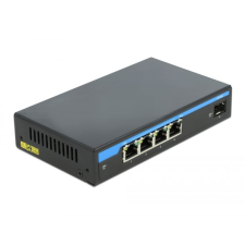 DELOCK Gigabit Ethernet-kapcsoló, 4 port PoE + 1 SFP (87765) (del87765) hub és switch