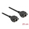 DELOCK Hálózat bővítő kábel S/FTP RJ45 anya - RJ45 anya Cat.6A, 25 cm hosszú, fekete