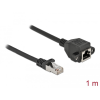 DELOCK Hálózat bővítő kábel S/FTP RJ45 apa - RJ45 anya Cat.6A, 1 m hosszú, fekete
