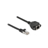 DELOCK Hálózat bővítő kábel S/FTP RJ45 apa - RJ45 anya Cat.6A, 50 cm hosszú, fekete (86999) (86999)