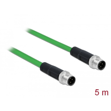 DELOCK Hálózati kábel M12 4 tűs D-kódú apa - apa TPU 5 m hosszú kábel és adapter