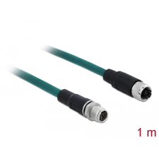 DELOCK Hálózati kábel M12 8 tűs X-kódú apa - anya TPU 1 m hosszú kábel és adapter