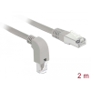 DELOCK Hálózati kábel RJ45 Cat.6A S/FTP, lefelé néző / egyenes 2 m