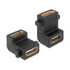 DELOCK HDMI A anya > anya adapter, csavarhellyel, 90°-ban elforgatott