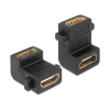 DELOCK HDMI A anya > anya adapter csavarhellyel 90 -ban elforgatott fekete (65510) (DL65510)