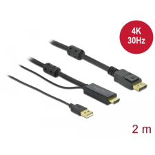  Delock HDMI - DisplayPort-kábel 4K 30 Hz 2 m kábel és adapter