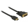 DELOCK HDMI - DVI 24+1 kétirányú kábel 2 m (3 év)
