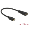 DELOCK HDMI Ethernettel Mini-C apa véggel > A anya kábel (65650) (delock-65650) - HDMI