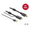 DELOCK - HDMI M DisplayPort M 4K cable 2m powered by USB A M - 85964
