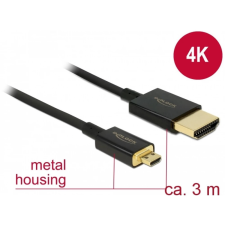 DELOCK HDMI Micro HDMI Átalakító Fekete 3m 84784 kábel és adapter