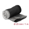 DELOCK Hőellenálló EMI Shielding fonott borítás tépőzáras rögzítővel, 1 m x 25 mm méretű, fekete