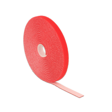 DELOCK Hurkolható rögzítok, 10 m x 13 mm (H x Sz) tekercs, piros villanyszerelés