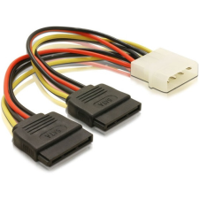 DELOCK KAB Delock 60102 2 x SATA HDD – 4pin apa Molex hálózati kábel - 0,15m kábel és adapter