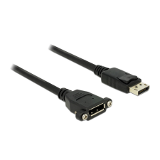 DELOCK Kábel, Displayport 1.2 dugó &gt; Displayport hüvely, panelrögzítés, 4K 60 Hz 1 m kábel és adapter