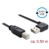 DELOCK Kábel, EASY-USB 2.0-s A- típusú csatlakozódugó, ívelt bal / jobb > USB 2.0-s B-típusú csatlak