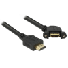 DELOCK kábel HDMI A apa> HDMI A anya panelrögzítés 110 -os szögben 1 m