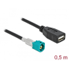 DELOCK Kábel HSD Z apa - A-típusú USB 2.0 anya 0,5 m
