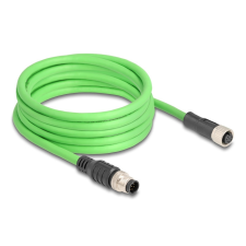  Delock Kábel M12 A kódolt 8 tűs apa - anya PUR (TPU) 5 m kábel és adapter