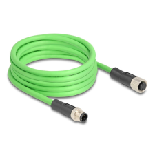  Delock Kábel M12 D kódolt 4 tűs apa - anya PUR (TPU) 5 m kábel és adapter