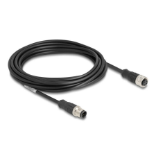 DELOCK Kábel M12 D kódolt 4 tűs apa - anya PVC 5 m kábel és adapter