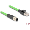DELOCK Kábel M12 D kódolt 4 tűs apa - RJ45 apa PUR (TPU) 5 m (80429) (80429)