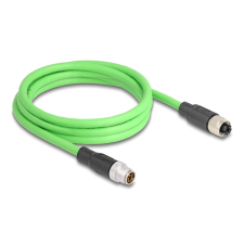  Delock Kábel M12 X kódolt 8 tűs apa - anya PUR (TPU) 2 m kábel és adapter