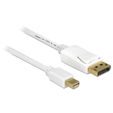 DELOCK Kábel mini Displayport dugó &gt; Displayport dugó 5 m, fehér kábel és adapter