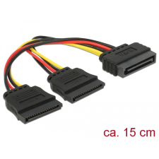 DELOCK kábel Power SATA 15 tűs &gt; 2 x SATA HDD - egyenes kábel és adapter
