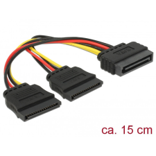 DELOCK kábel Power SATA 15 tűs > 2 x SATA HDD - egyenes kábel és adapter