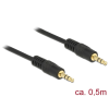DELOCK kábel Stereo jack 3.5mm 3 pin male / male összekötő 0.5m (83742) - Audió kábel