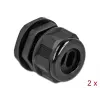DELOCK Kábel tömszelence PG21 két kábelbemenettel lapos kábelekhez 2 db. Fekete (60393) (60393)