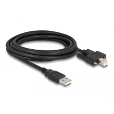 DELOCK Kábel USB 2.0 A-Típusú dugó - B-Típusú dugó csavarokkal ellátott 1 m kábel és adapter