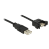 DELOCK kábel USB 2.0 Type-A apa > USB 2.0 Type-A anya panelre szerelhető 1 m
