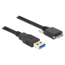  Delock Kábel USB 3.0 A típusú dugó &gt; USB 3.0 Micro-B típusú dugó csavarokkal ellátott 3 m kábel és adapter