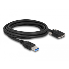 DELOCK Kábel USB 3.0 A-Típusú dugó - Micro-B Típusú dugó csavarokkal ellátott 3 m kábel és adapter