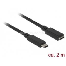 DELOCK kábel USB 3.1 Gen 1 Type-C male/female hosszabbító, 3A, 2m, fekete (DL85542) kábel és adapter