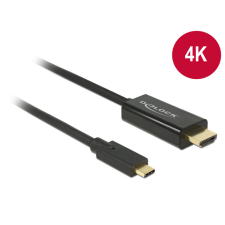 DELOCK Kábel USB Type-C csatlakozó &gt; HDMI csatlakozó (DP váltakozó mód) 4K 30 Hz, 2m fekete kábel és adapter