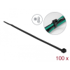 DELOCK Kábelkötöző ellenáll a forró hőmérsékletnek hossza 380 x szélessége 4,8 mm, 100 db. Fekete