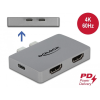 DELOCK Kettős HDMI adapter MacBook-hoz 4K 60 Hz és PD 3.0-s