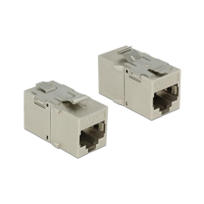 DELOCK Keystone Modul RJ45 -> RJ45 Cat6A Metall Bu/Bu (86408) villanyszerelés