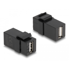 DELOCK Keystone modul, USB 2.0 A-csatlakozóhüvely &gt; USB 2.0 A-csatlakozóhüvely, fekete egyéb hálózati eszköz