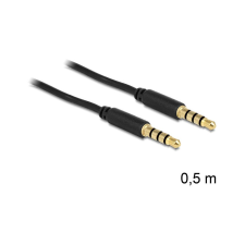 DELOCK Klinkekabel 3,5mm -> 3,5mm St/St 0.50m 4Pin schwar (83434) kábel és adapter