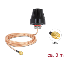 DELOCK LTE / GSM / UMTS antenna SMA-dugó 2 dBi irányítatlan, rögzített, csatlakozókábellel (RG-316U, egyéb hálózati eszköz