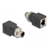  Delock M12 adapter D-kódolt 4 tűs apa - RJ45 anya egyenes