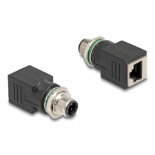Delock M12 adapter D-kódolt 4 tűs apa - RJ45 anya egyenes egyéb hálózati eszköz
