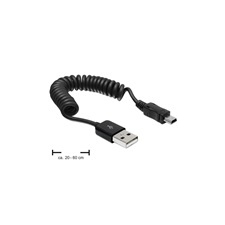 DELOCK micro-USB 2.0 - mini-USB 2.0 spirál kábel kábel és adapter