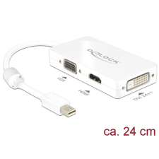 DELOCK mini Displayport 1.1 male &gt; VGA / HDMI / DVI-D (Dual Link) female Passive Adapter White laptop kellék