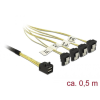 DELOCK Mini SAS HD SFF-8643 > 4 x SATA 7 Pin angled 0,5m cable