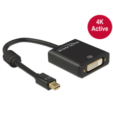 DELOCK - miniDisplayport 1.2 - DVI M/F 4K aktív adapter - 62603 kábel és adapter