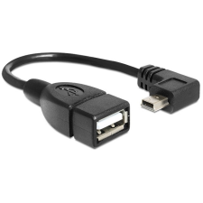 DELOCK miniUSB 2.0 B (M) - USB 2.0 (F) 16cm fekete OTG adapter mobiltelefon kellék